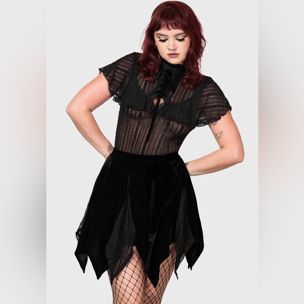 Killstar Velvet Gothic Mini Skirt XL